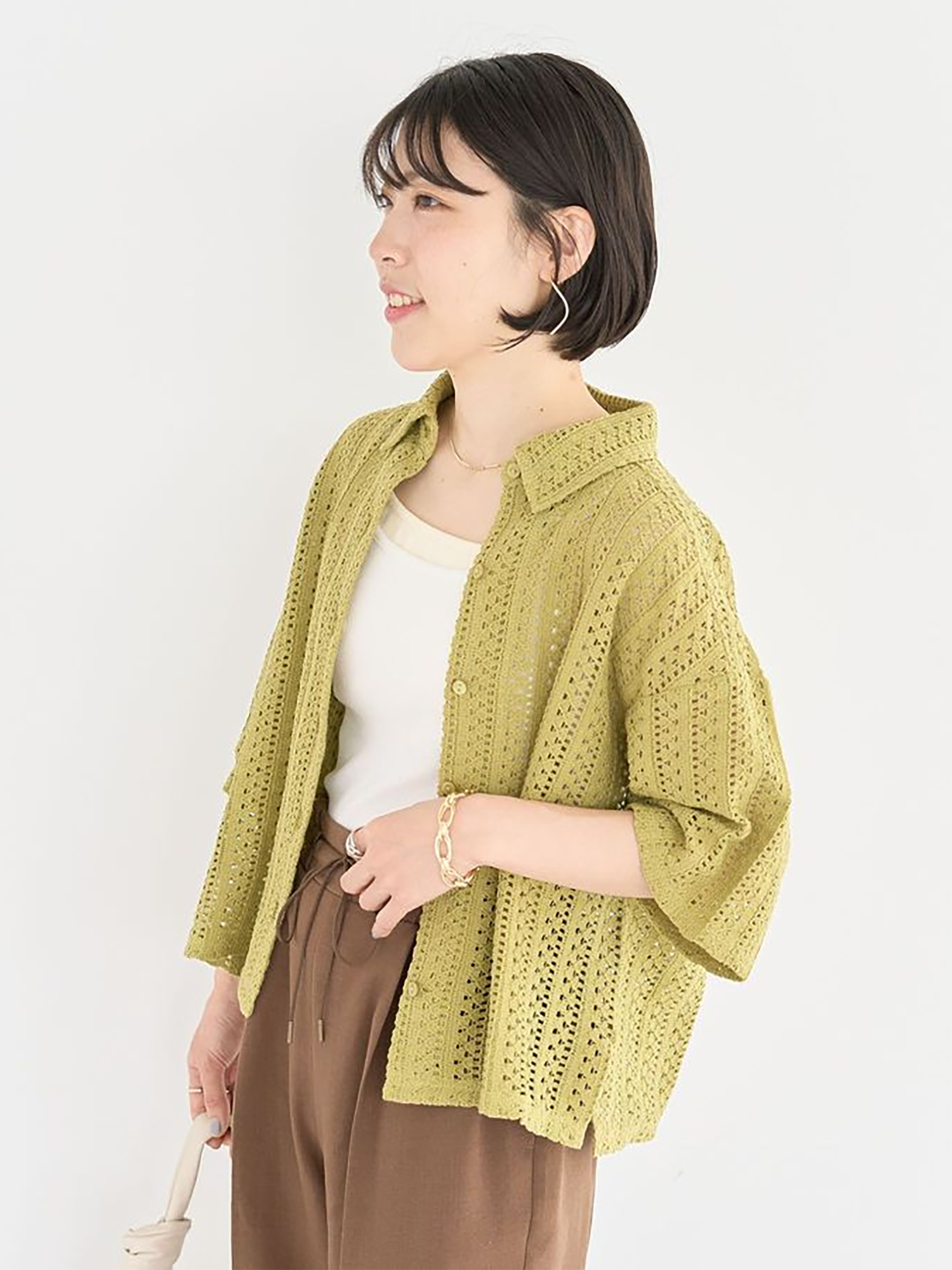 Hasu Collared Lace Shirt