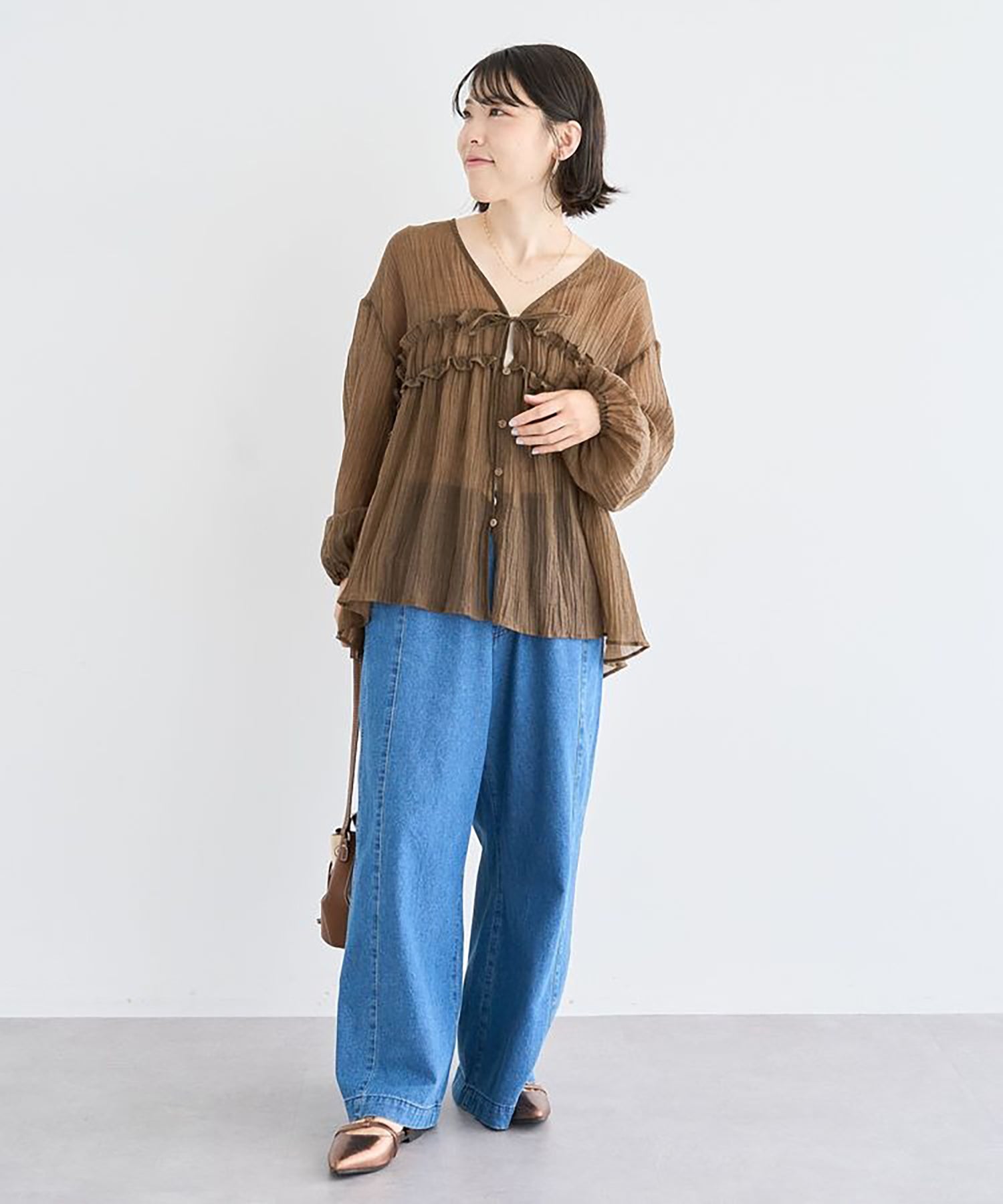 Raburi Light Denim Easy Baggy Pants