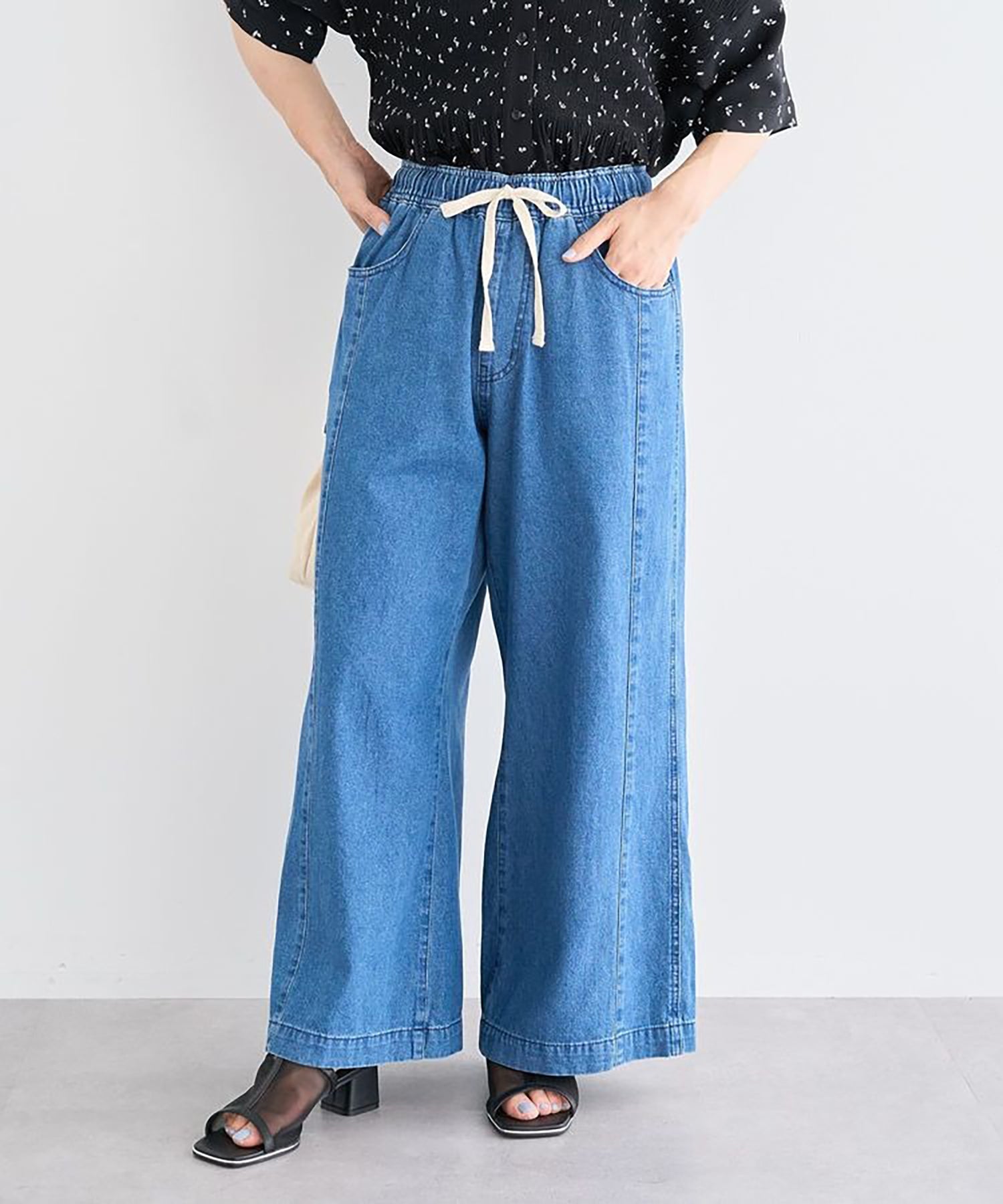 Raburi Light Denim Easy Baggy Pants