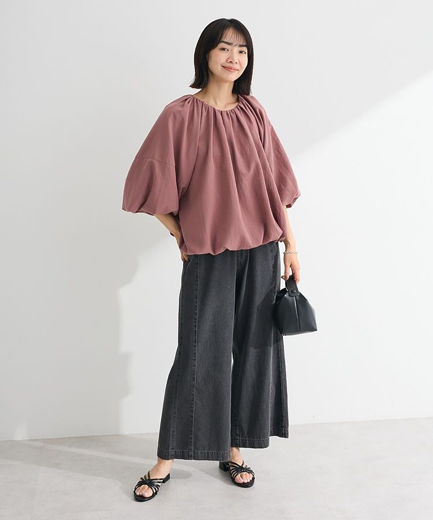 Raburi Light Denim Easy Baggy Pants