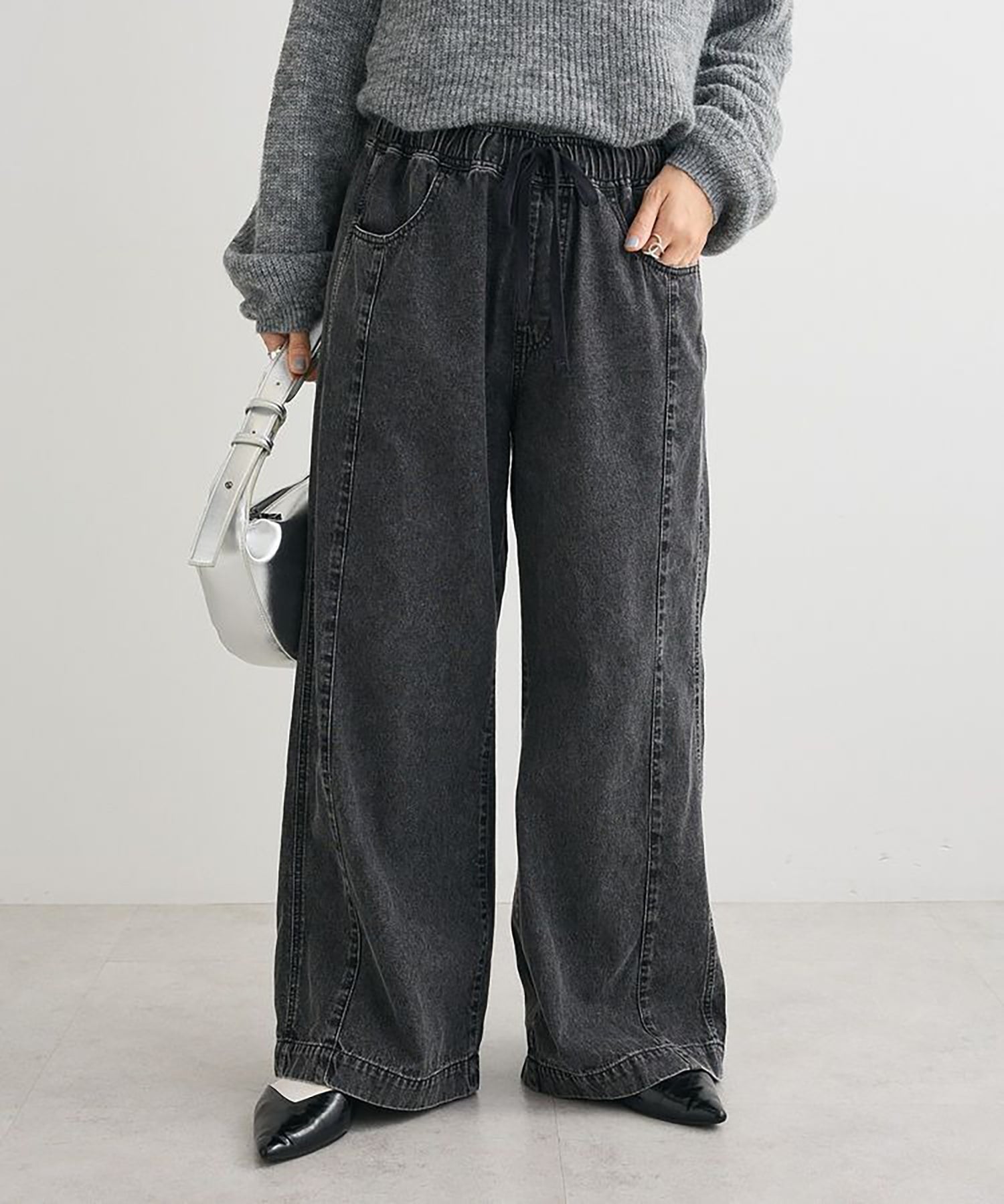 Raburi Light Denim Easy Baggy Pants
