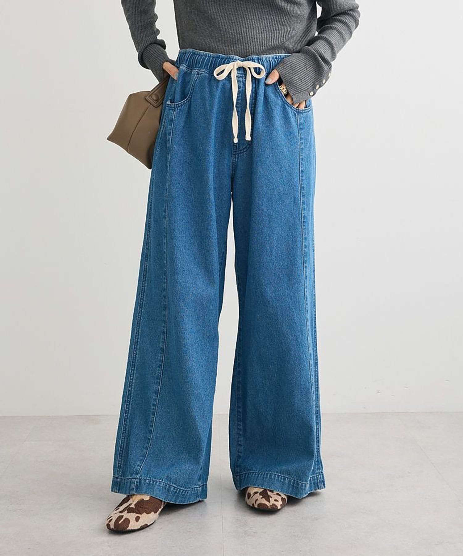 Raburi Light Denim Easy Baggy Pants