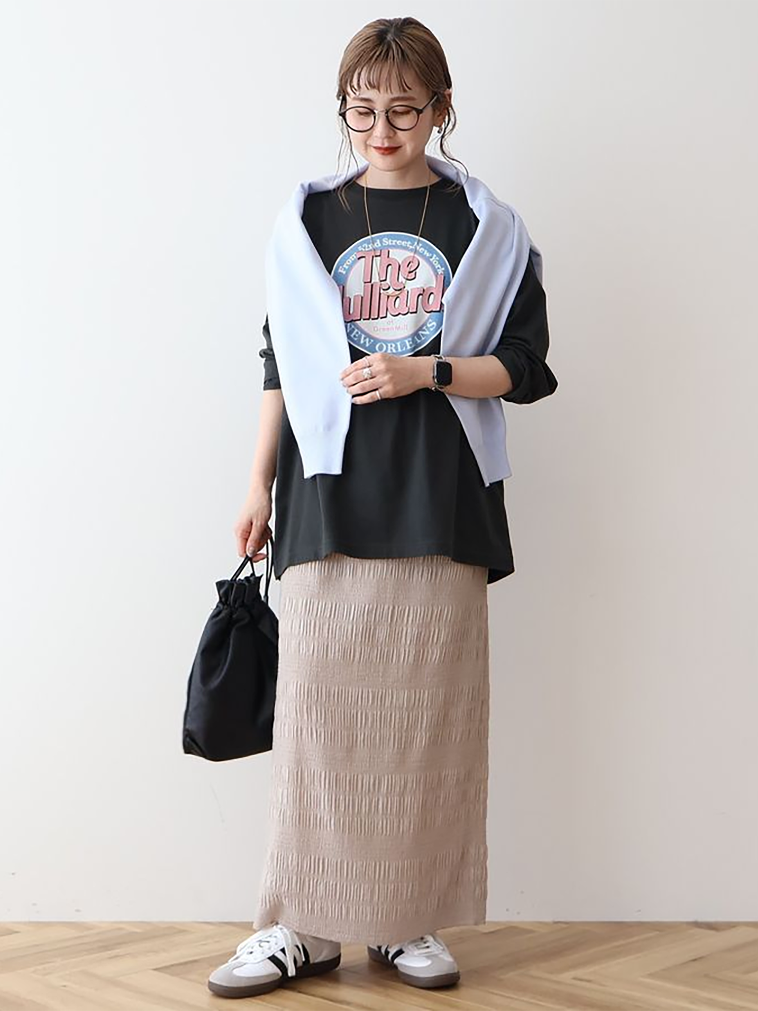 Kuwazu Shirred Straight Skirt