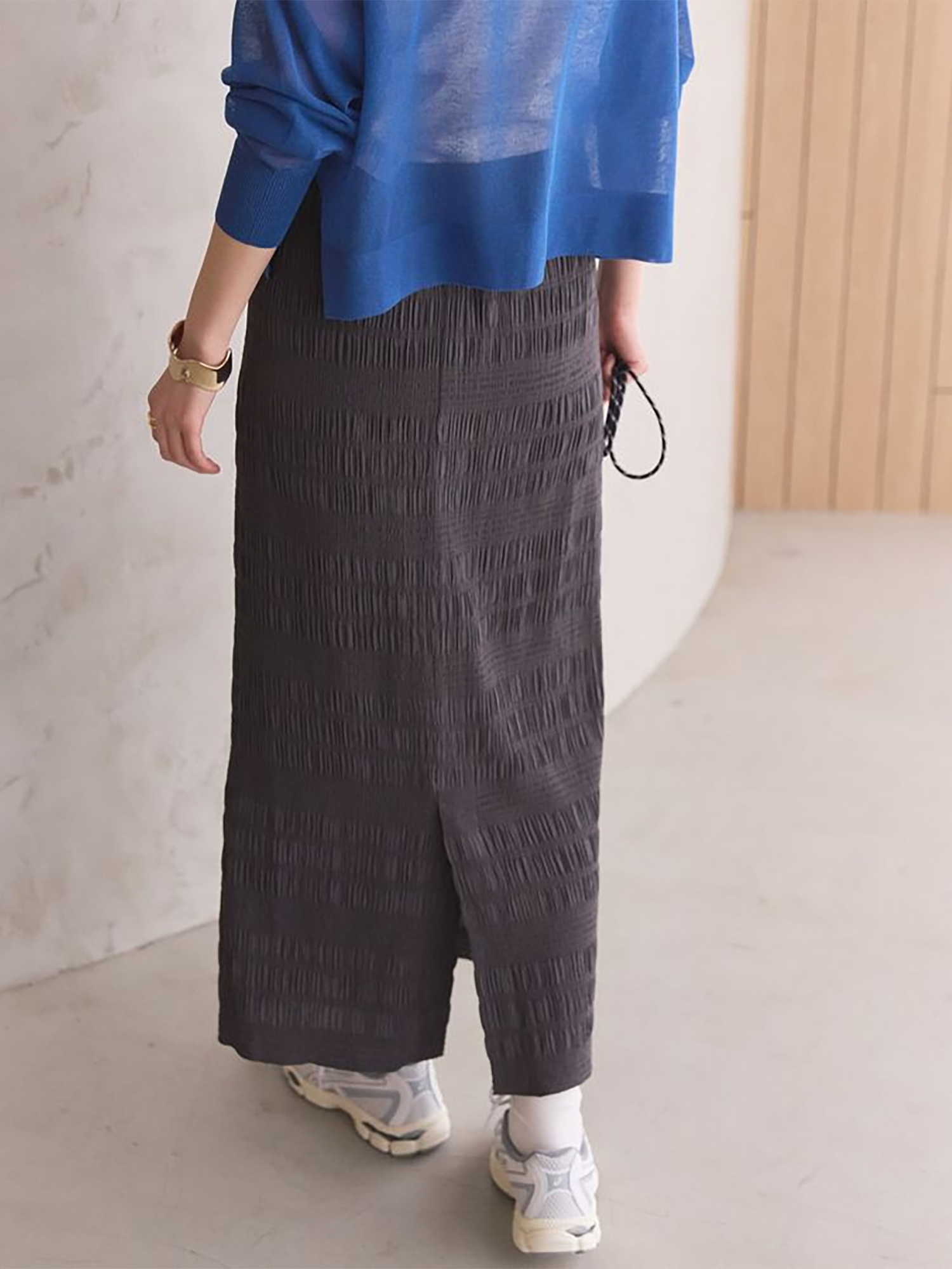 Kuwazu Shirred Straight Skirt