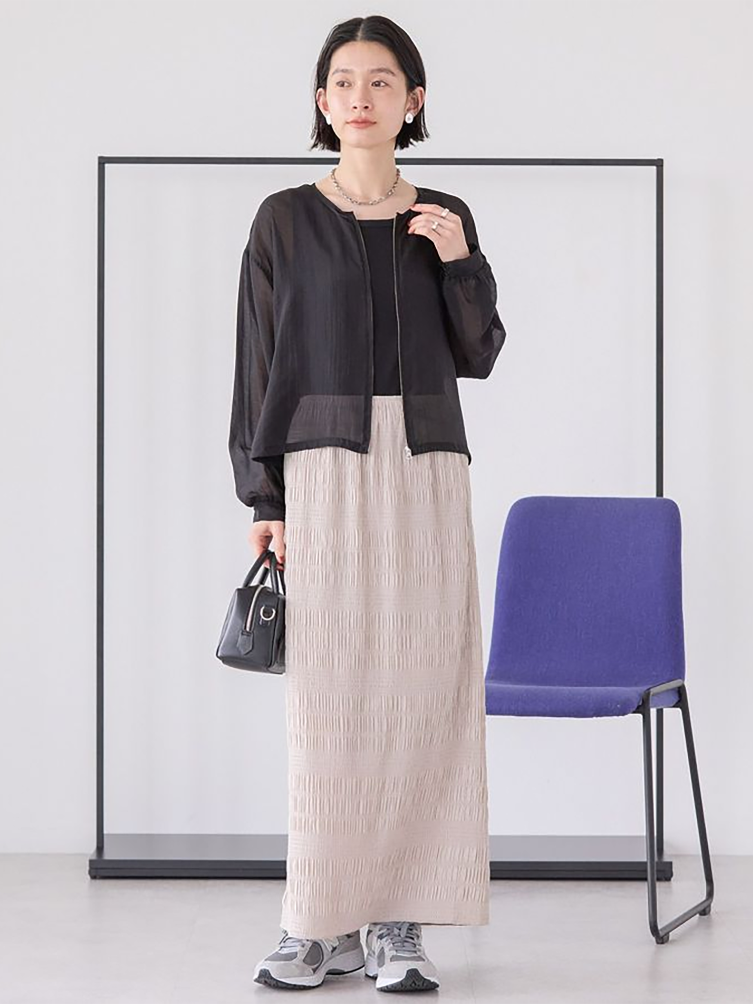 Kuwazu Shirred Straight Skirt