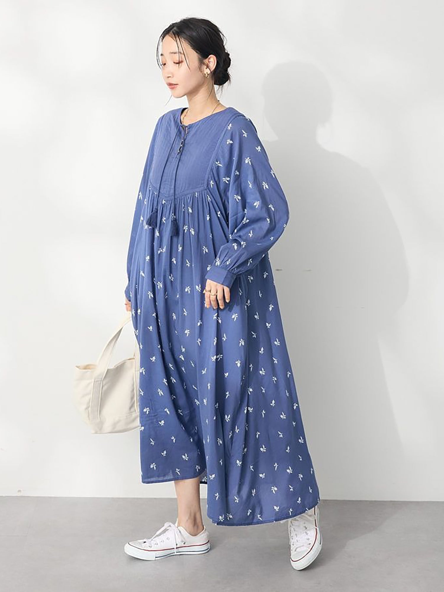 Mikan Quilted Floral Print Dress