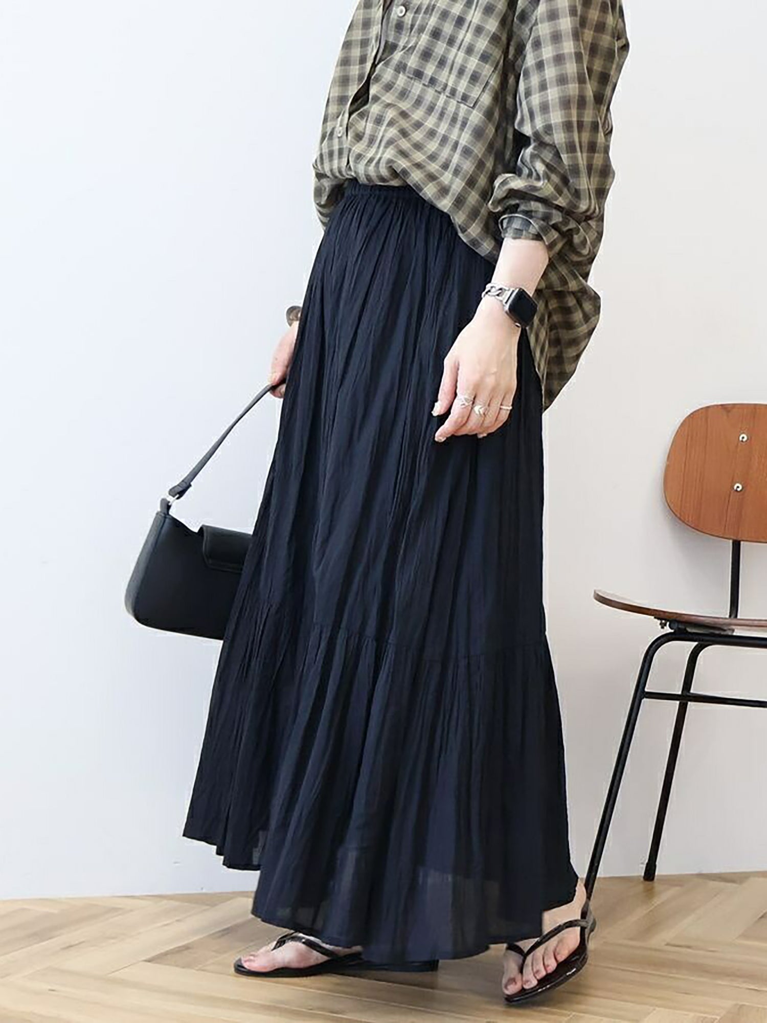 Yanagi Crinkle Tiered Skirt