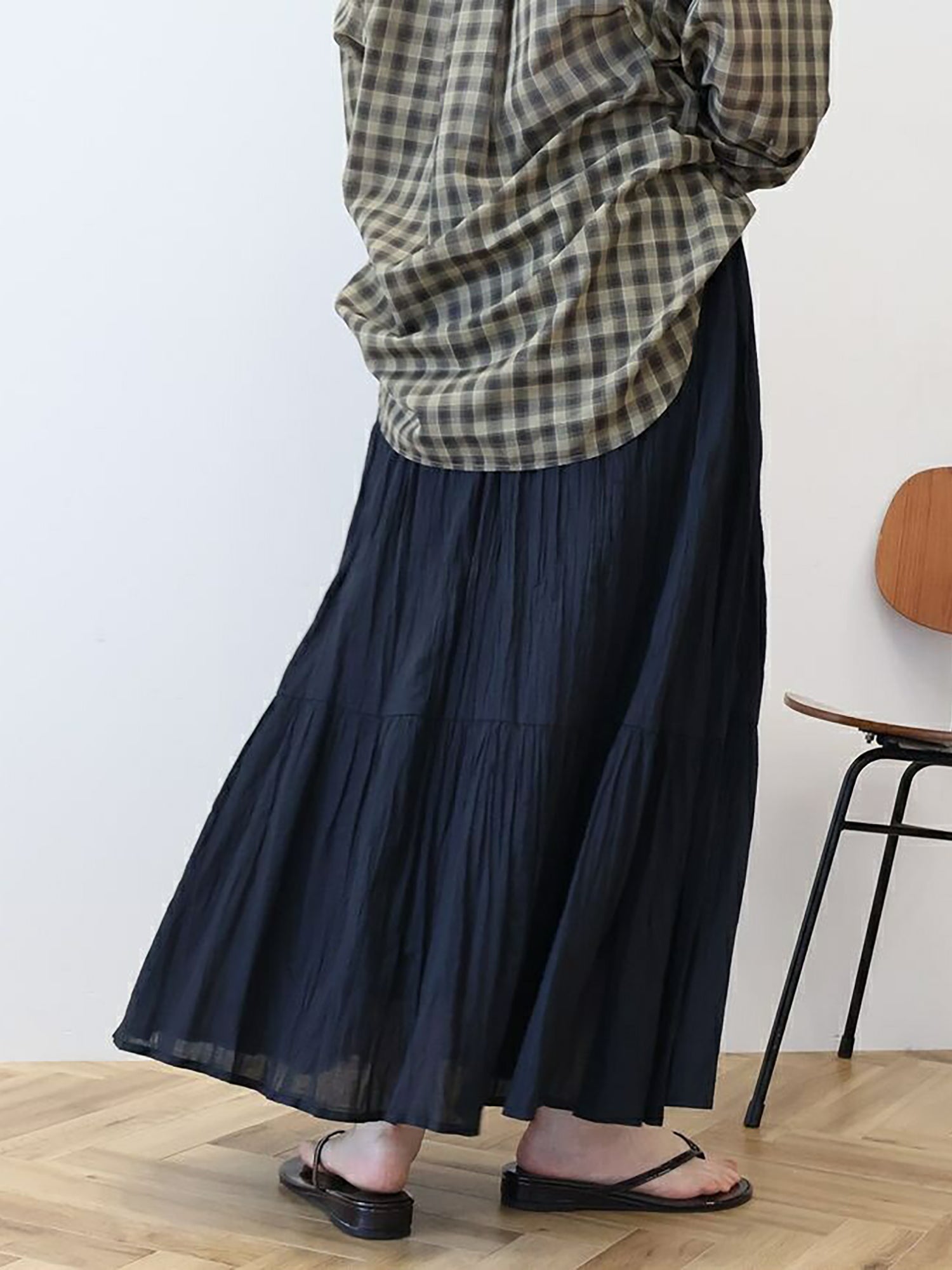 Yanagi Crinkle Tiered Skirt