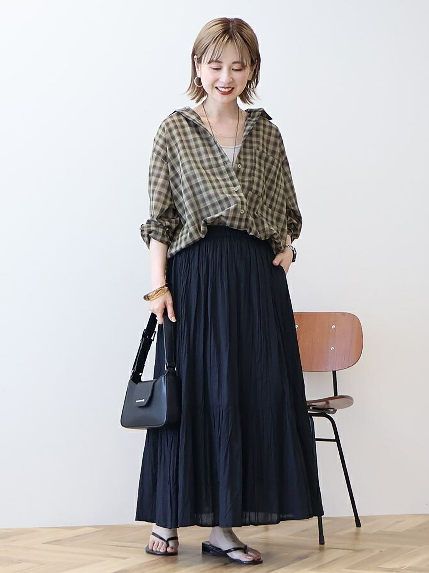Yanagi Crinkle Tiered Skirt
