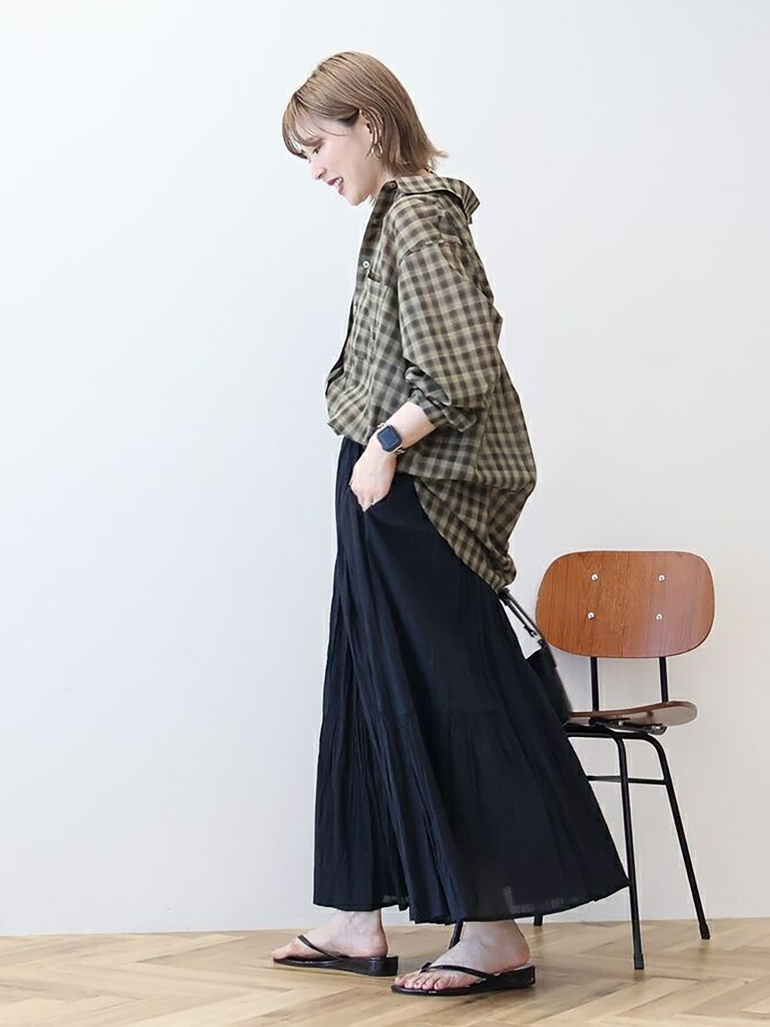 Yanagi Crinkle Tiered Skirt