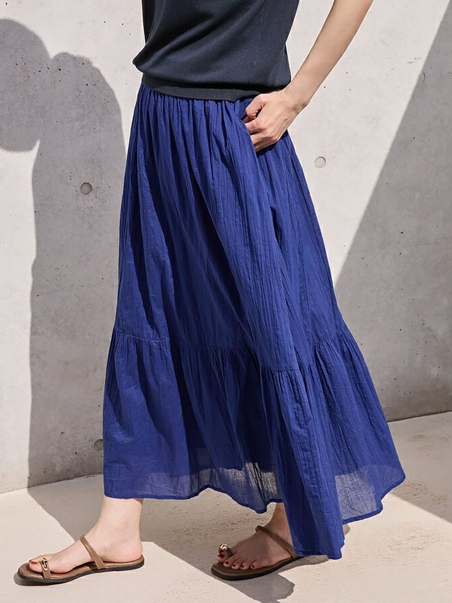 Yanagi Crinkle Tiered Skirt