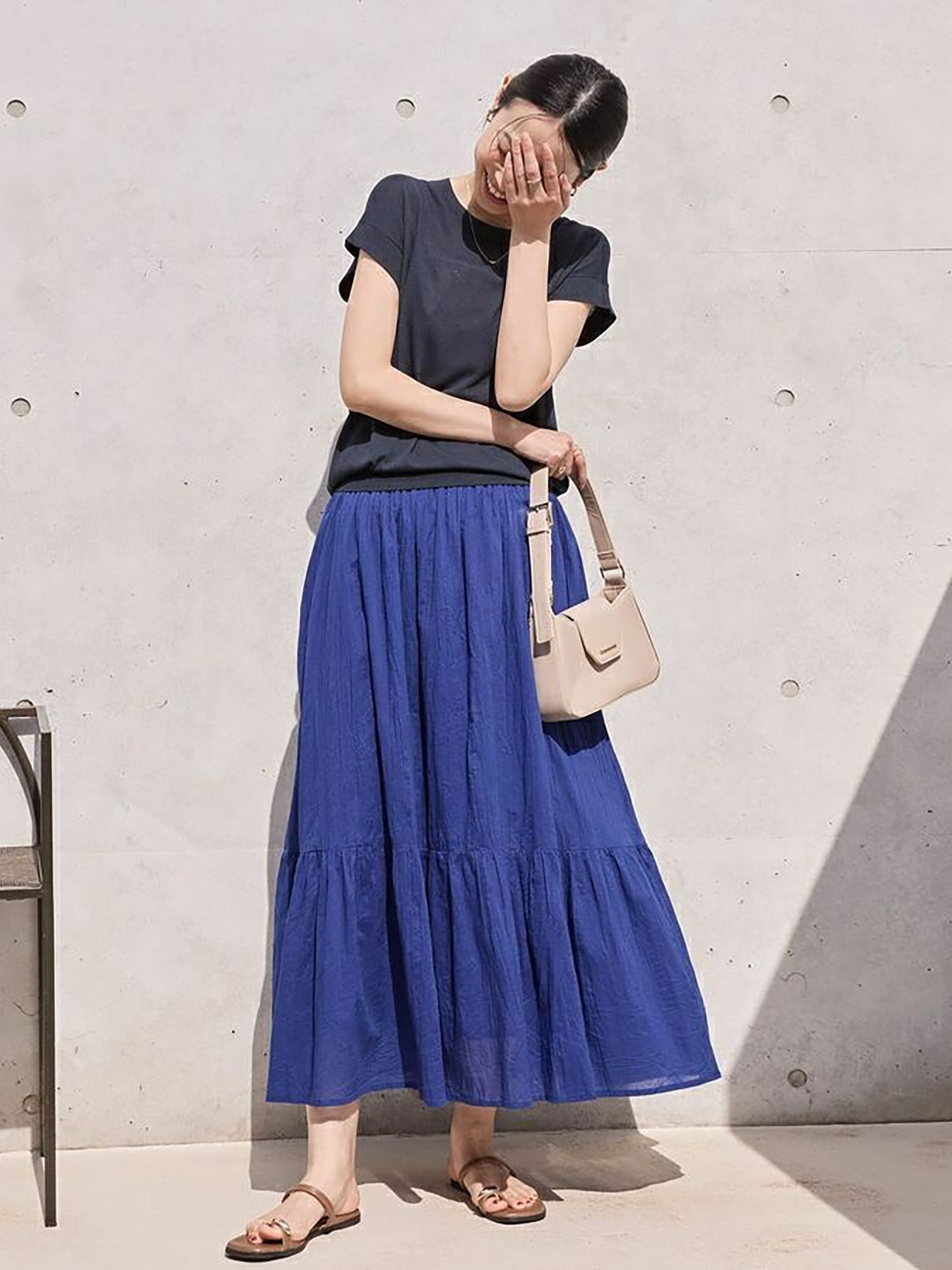 Yanagi Crinkle Tiered Skirt