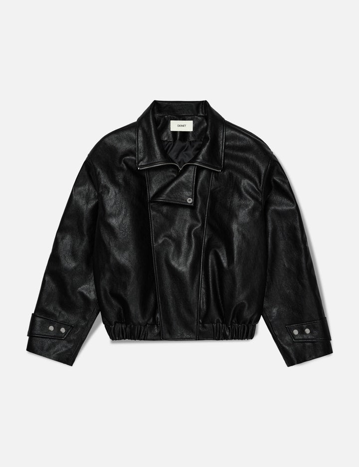 Faux Leather Bomber Jacket
