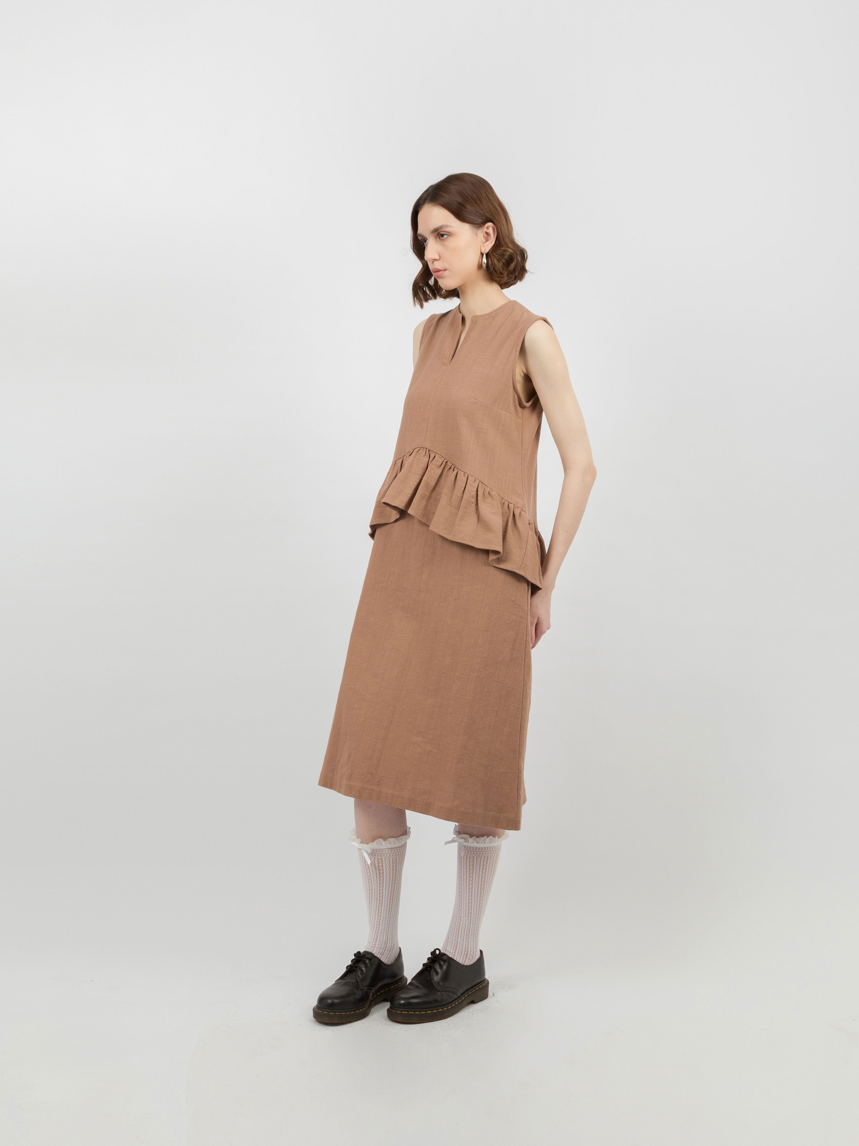 Kate Linen Ruffle Dress