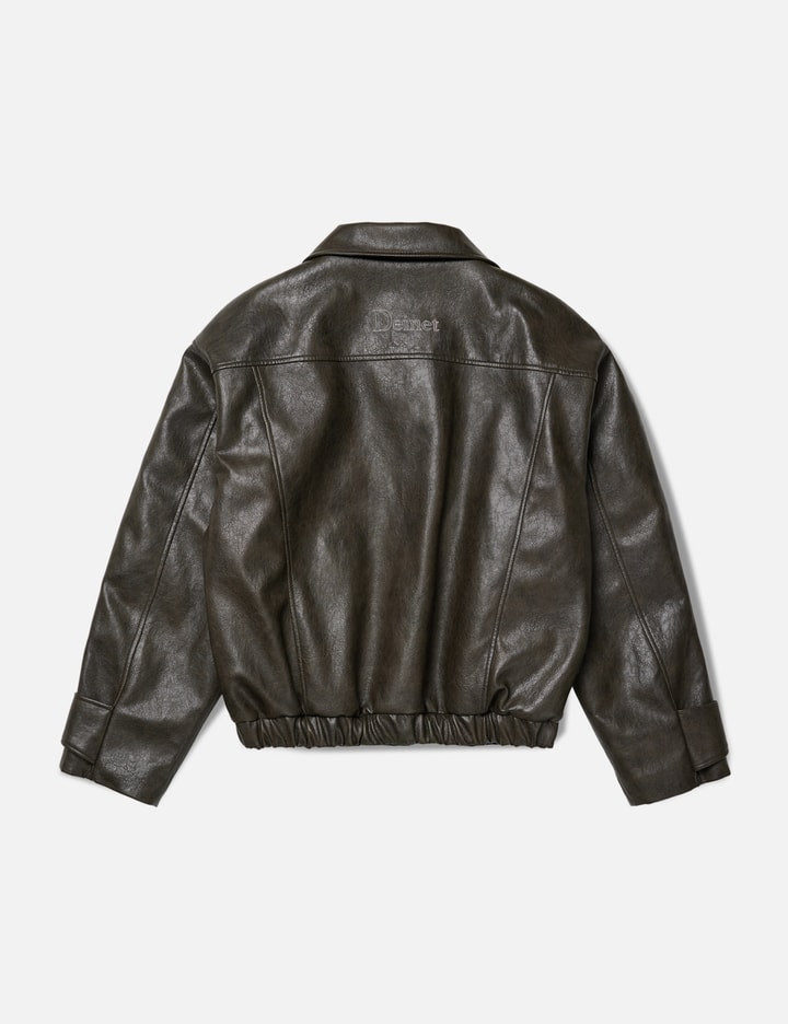 Faux Leather Bomber Jacket