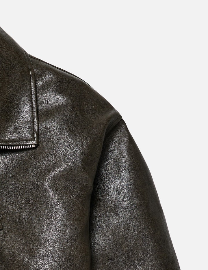Faux Leather Bomber Jacket