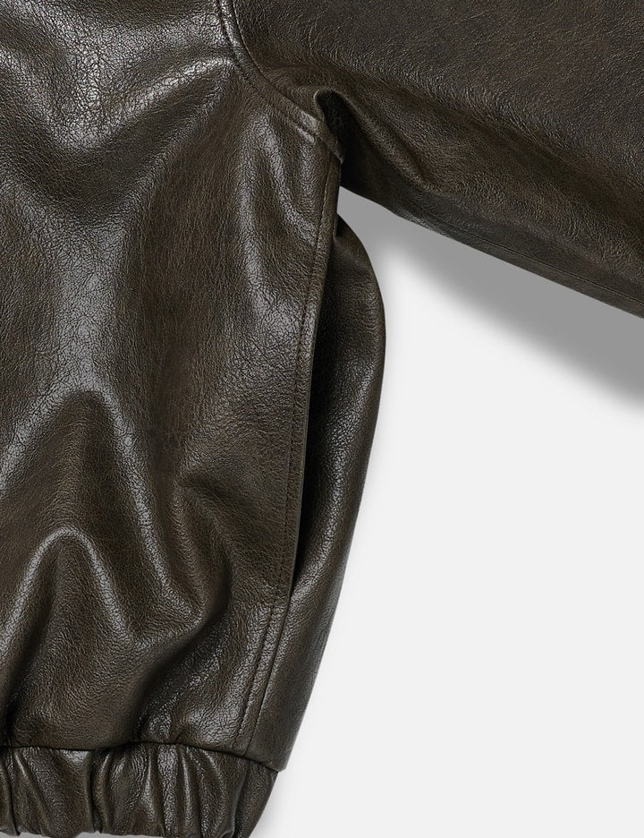 Faux Leather Bomber Jacket