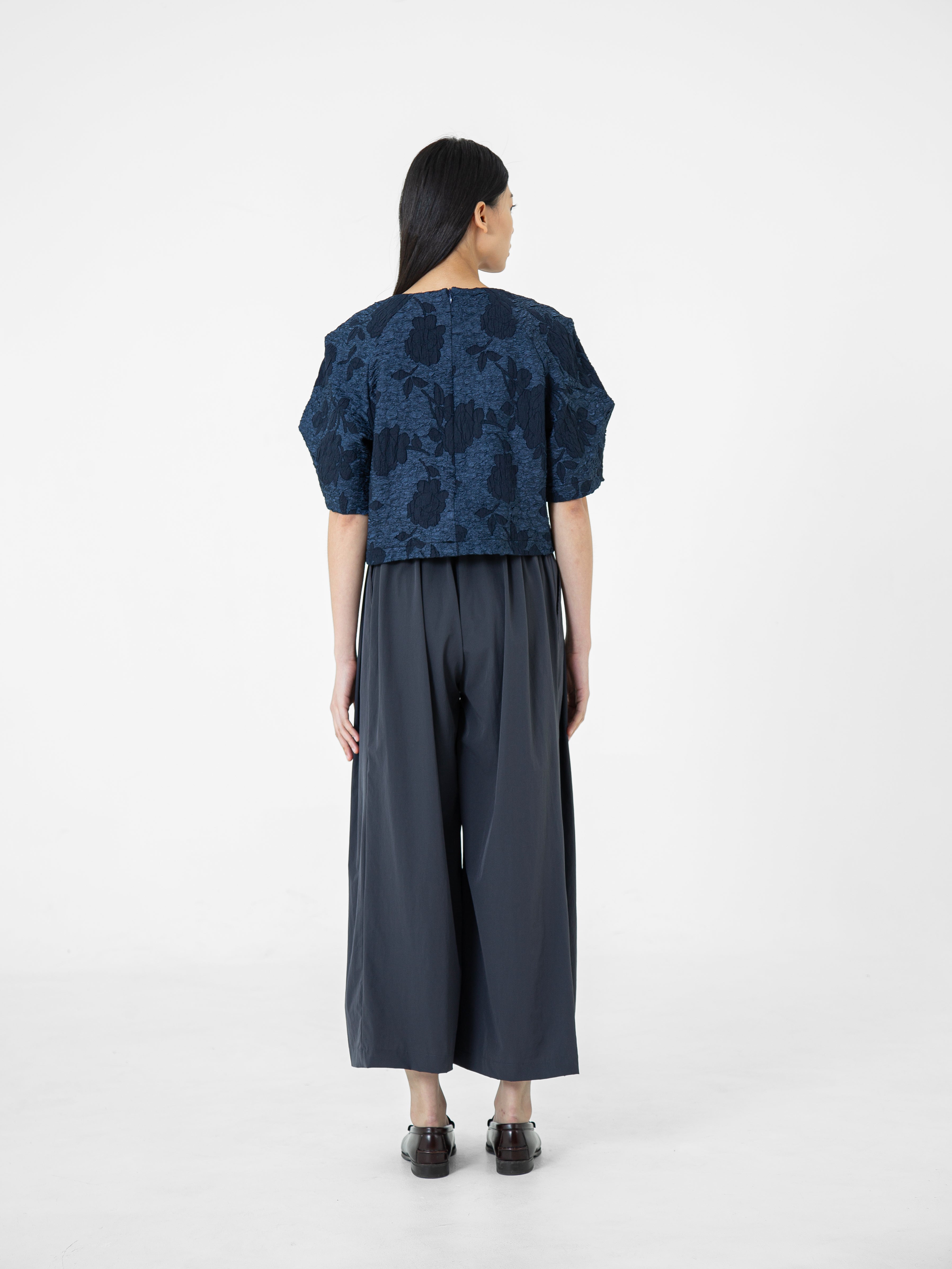 Giulia Cropped Jacquard Blouse