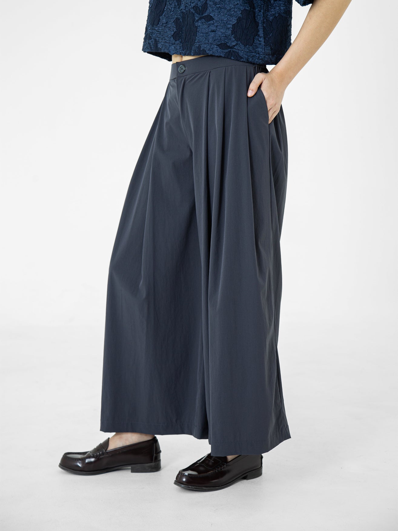 Lorenza Wide Legged Nylon Pants