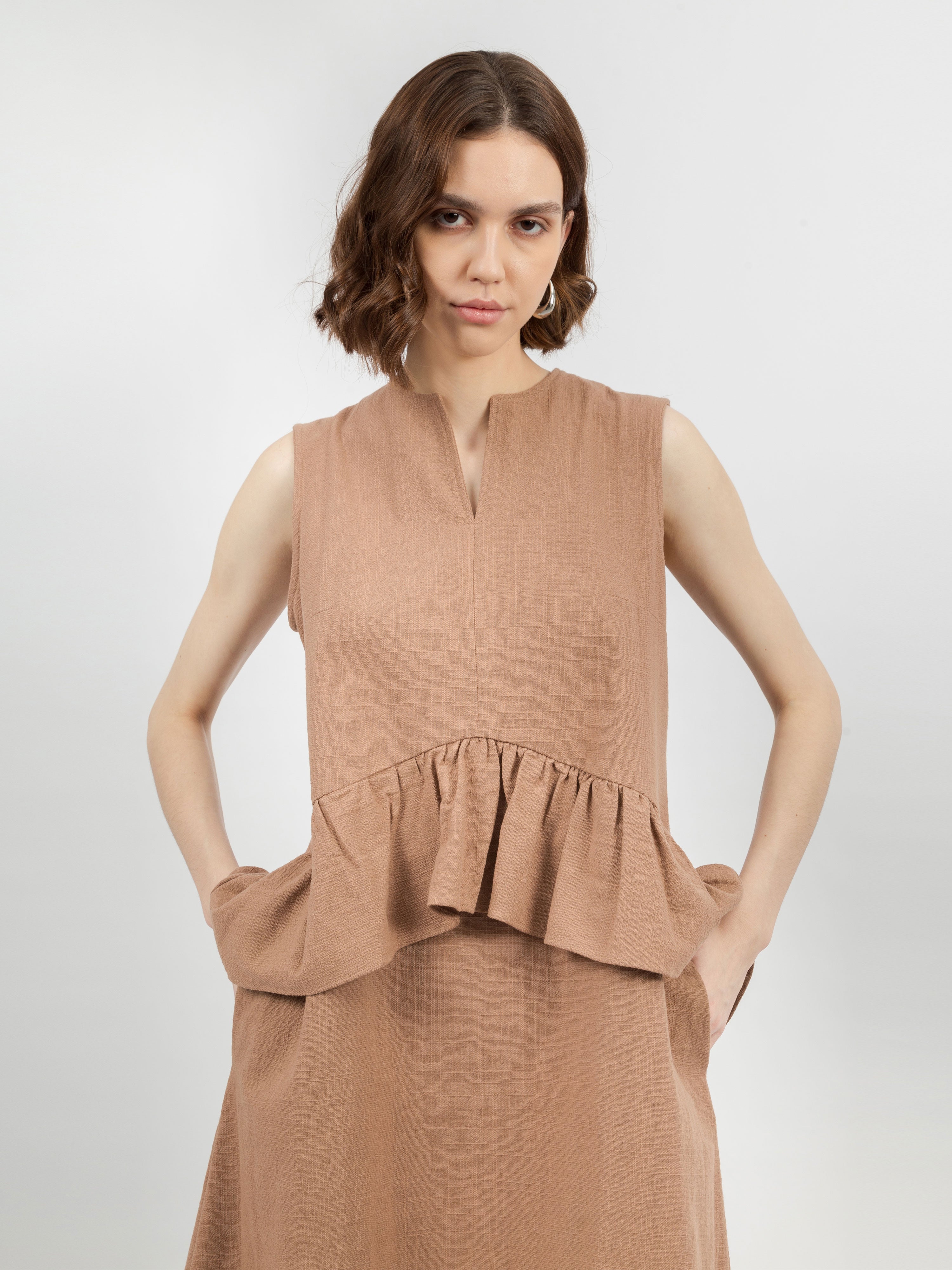 Kate Linen Ruffle Dress