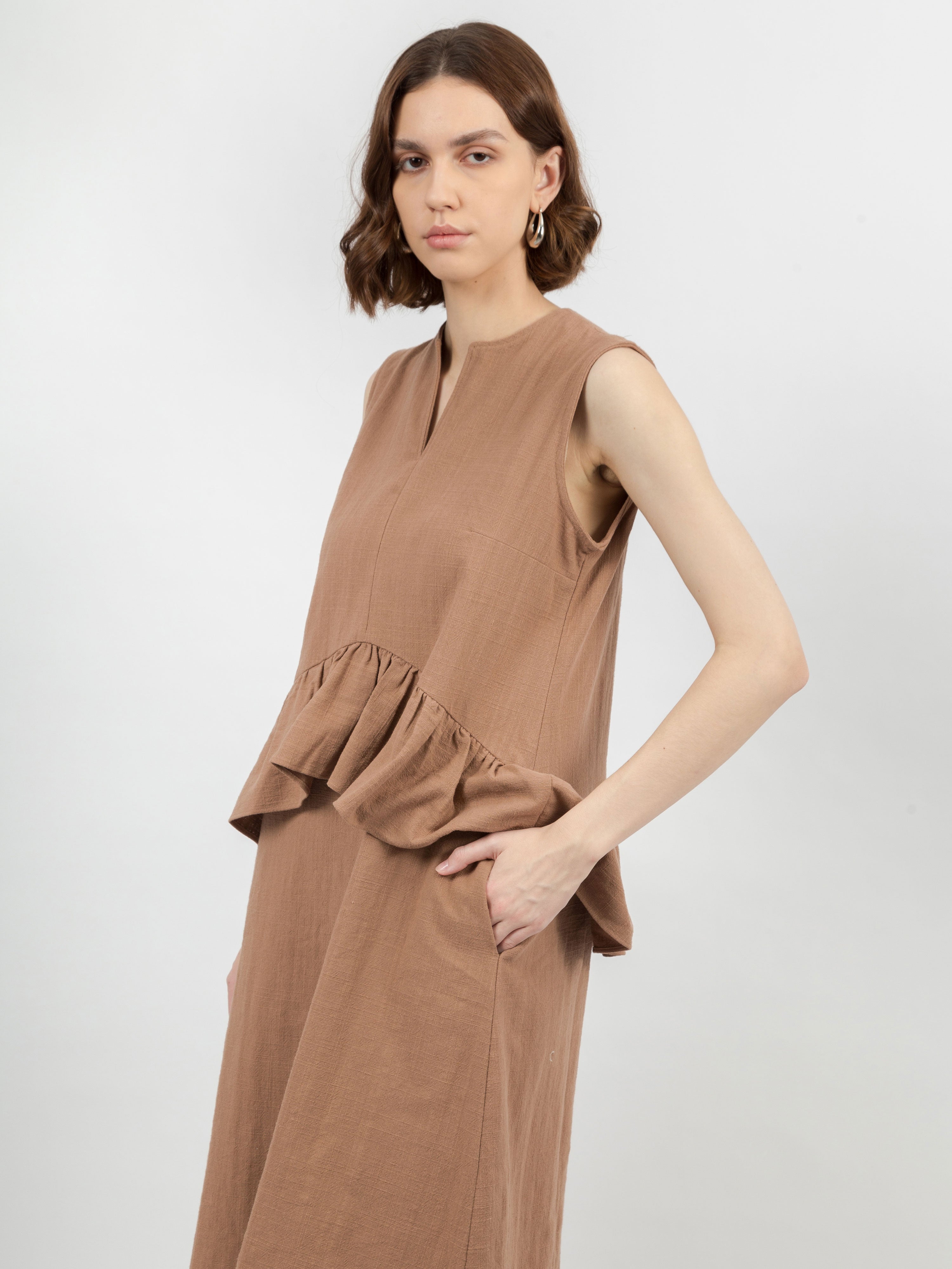 Kate Linen Ruffle Dress