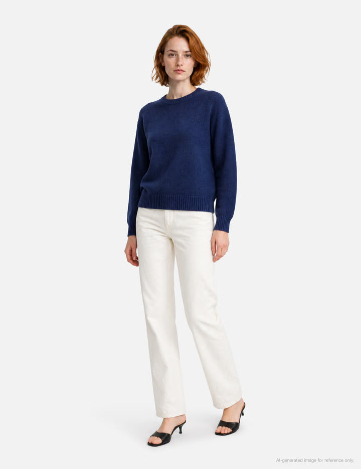 15 Classic Round Knit In Navy