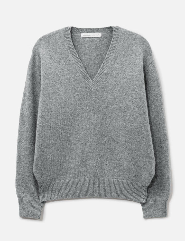 15 Deep V-Neck Knit In Gray
