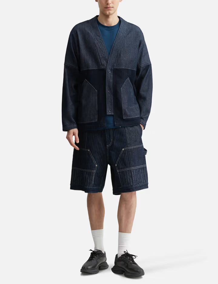 Patchwork Double Knee Shorts Rinse