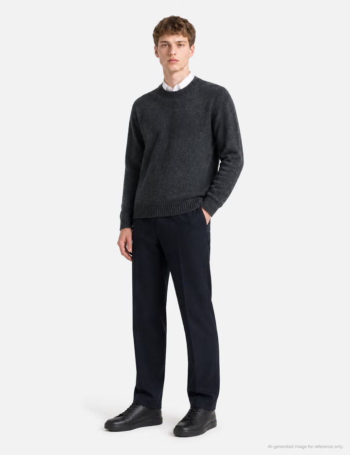 24 Classic Round Knit In Charcoal