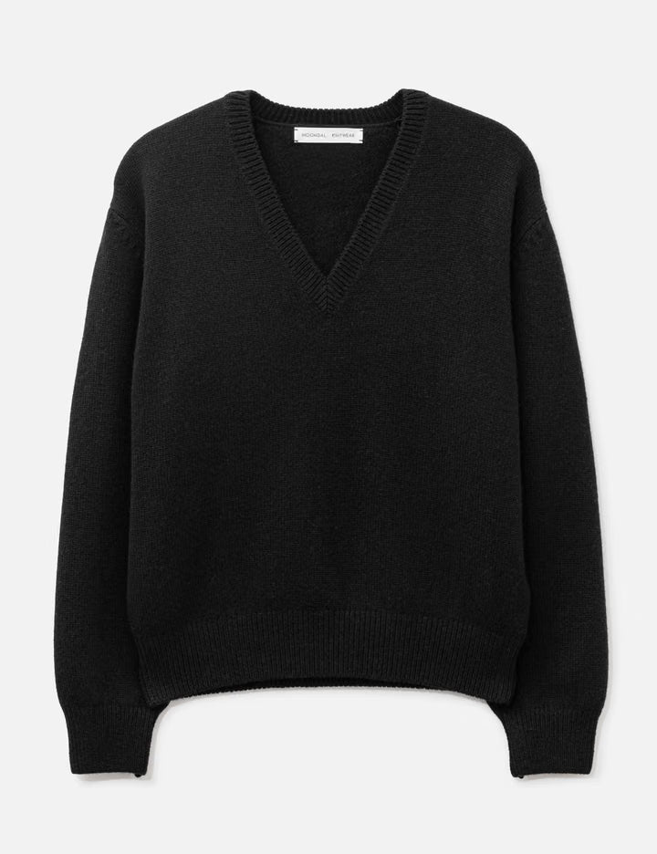 24 Deep V-Neck Knit In Black
