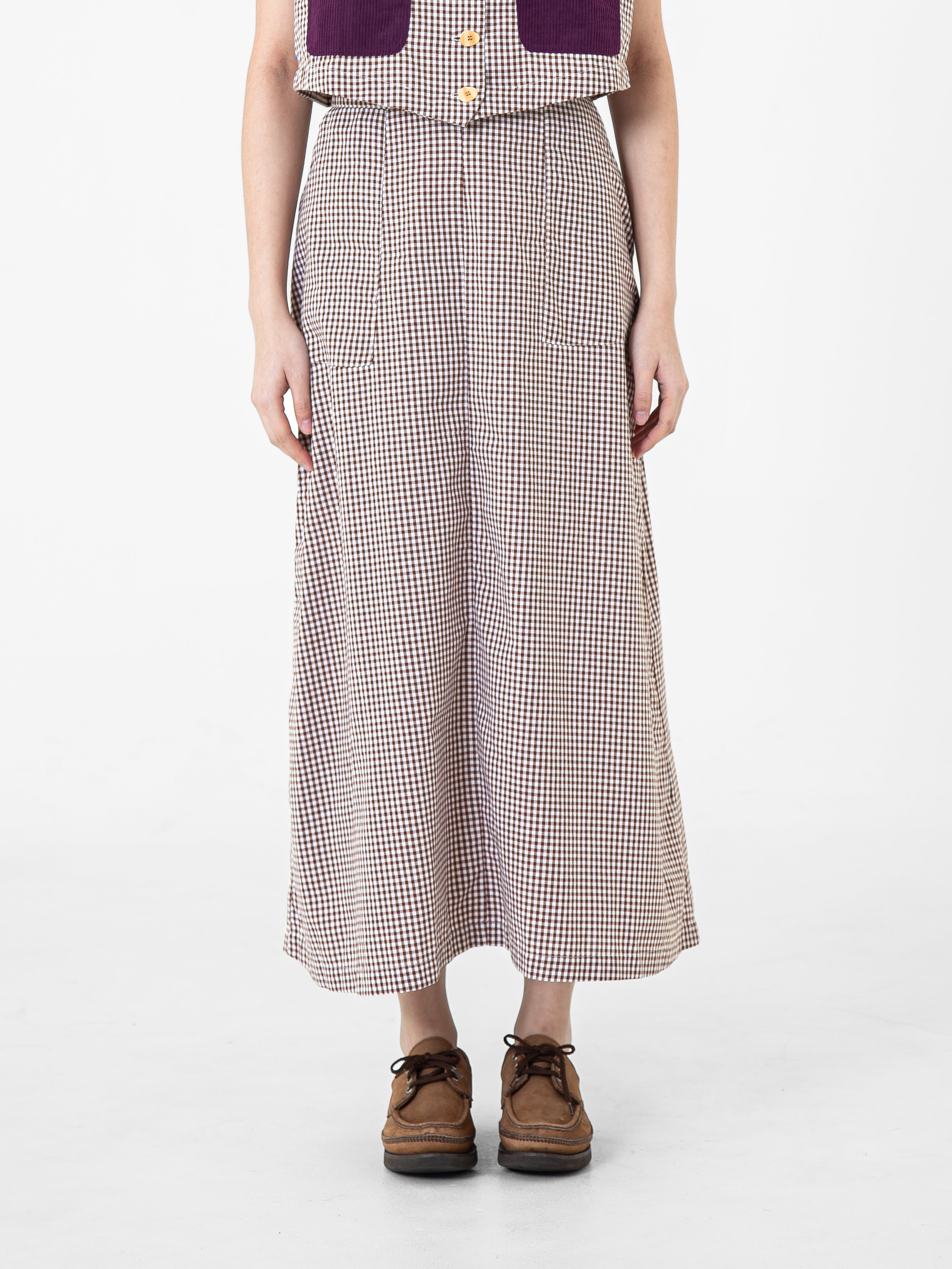 Mae Light Cotton Check Skirt