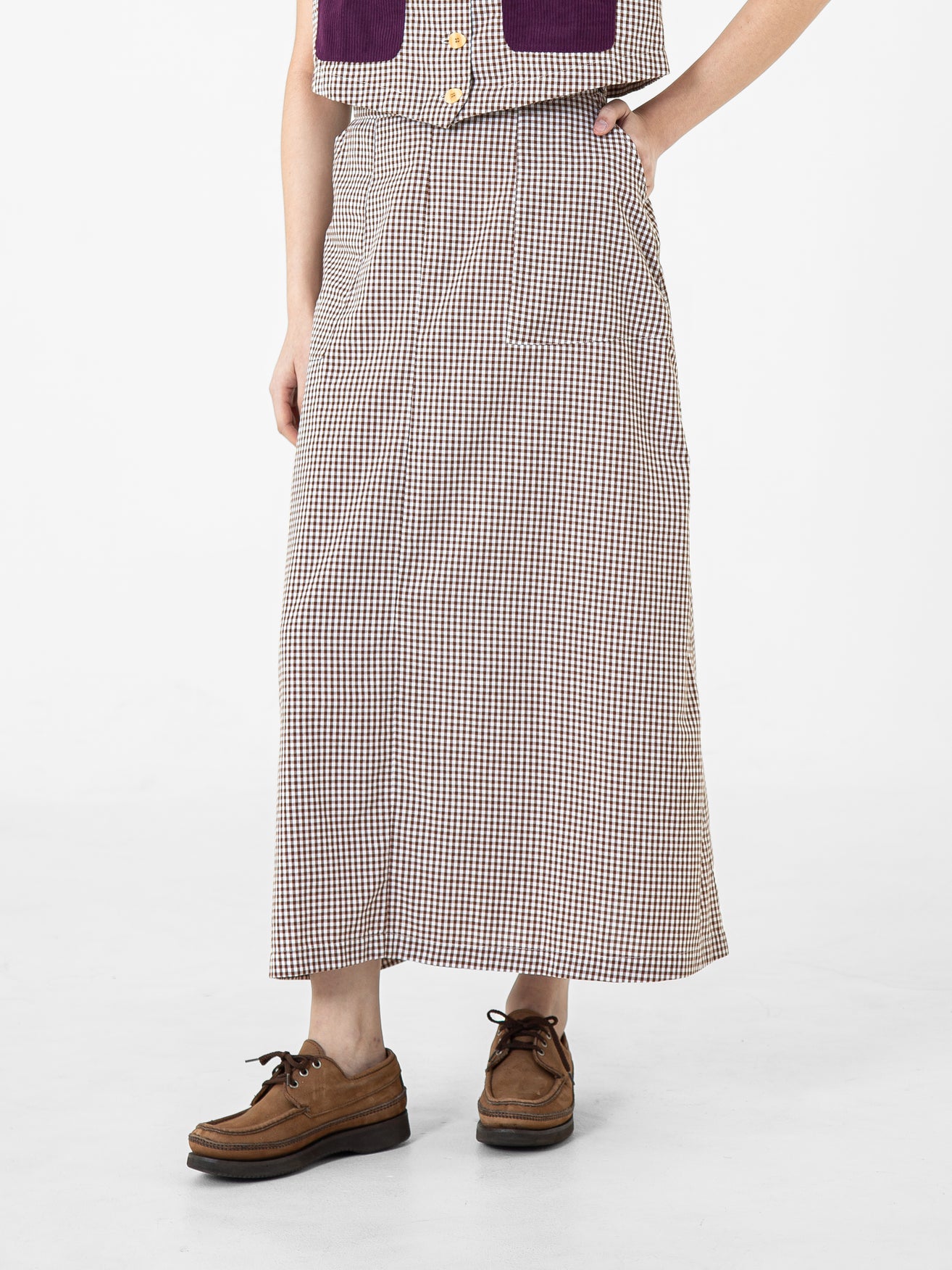 Mae Light Cotton Check Skirt