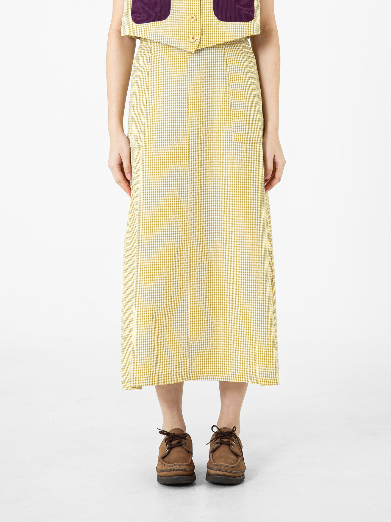 Mae Light Cotton Check Skirt