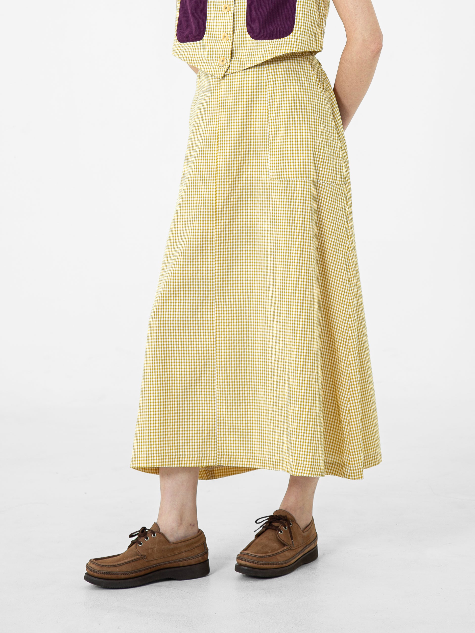 Mae Light Cotton Check Skirt