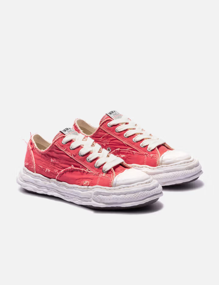 "PETERSON23" OG Sole Ripped Overdye Canvas Low-Top Sneaker