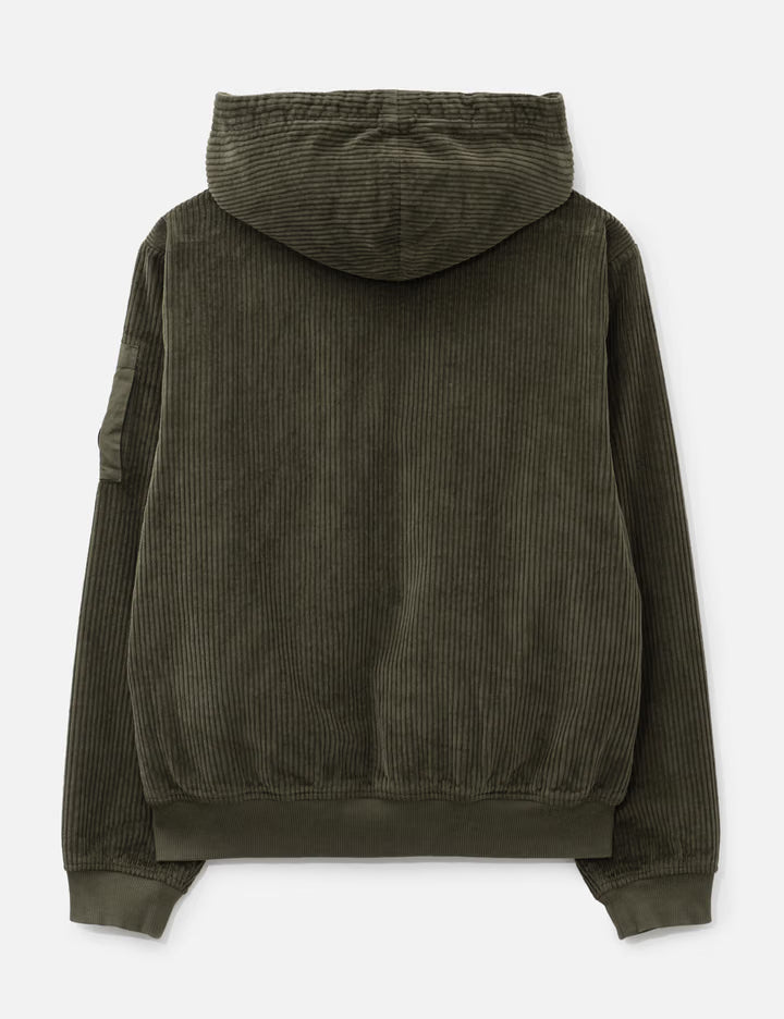 350 Corduroy Hooded Lens Padded Sweatshirt