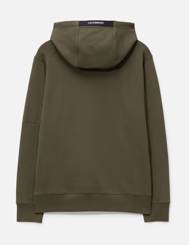 Diagonal Raised Fleece Hooded Lens Sweatshirt