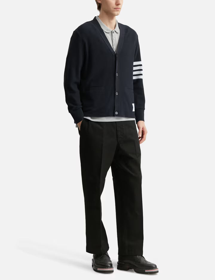 Textured Pique 4-Bar Cardigan