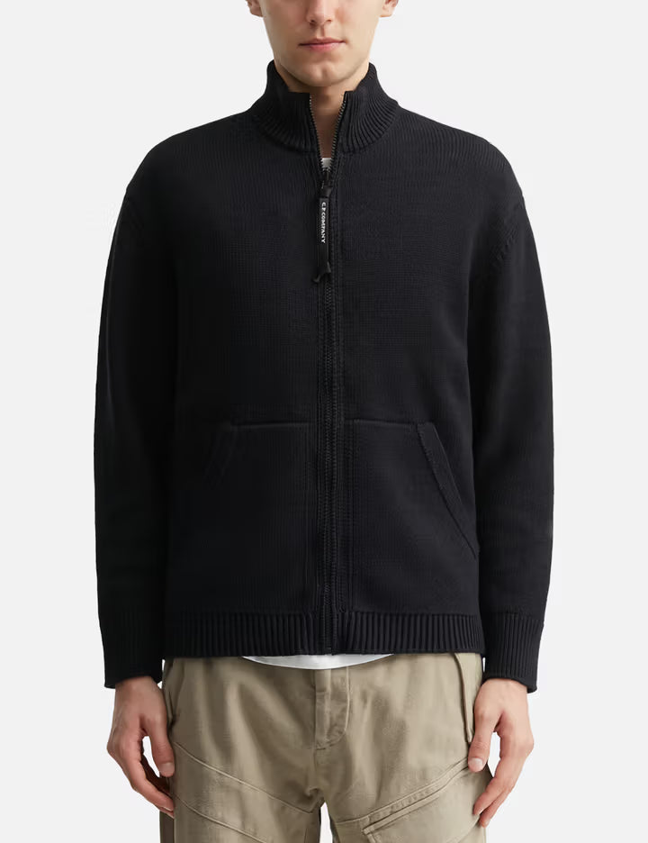 Cotton Mixed Zipped Cardigan