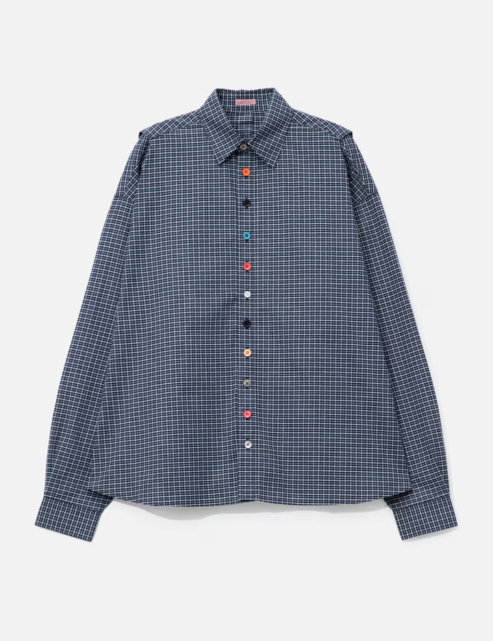 Blue Detachable Shirt With Special Buttons