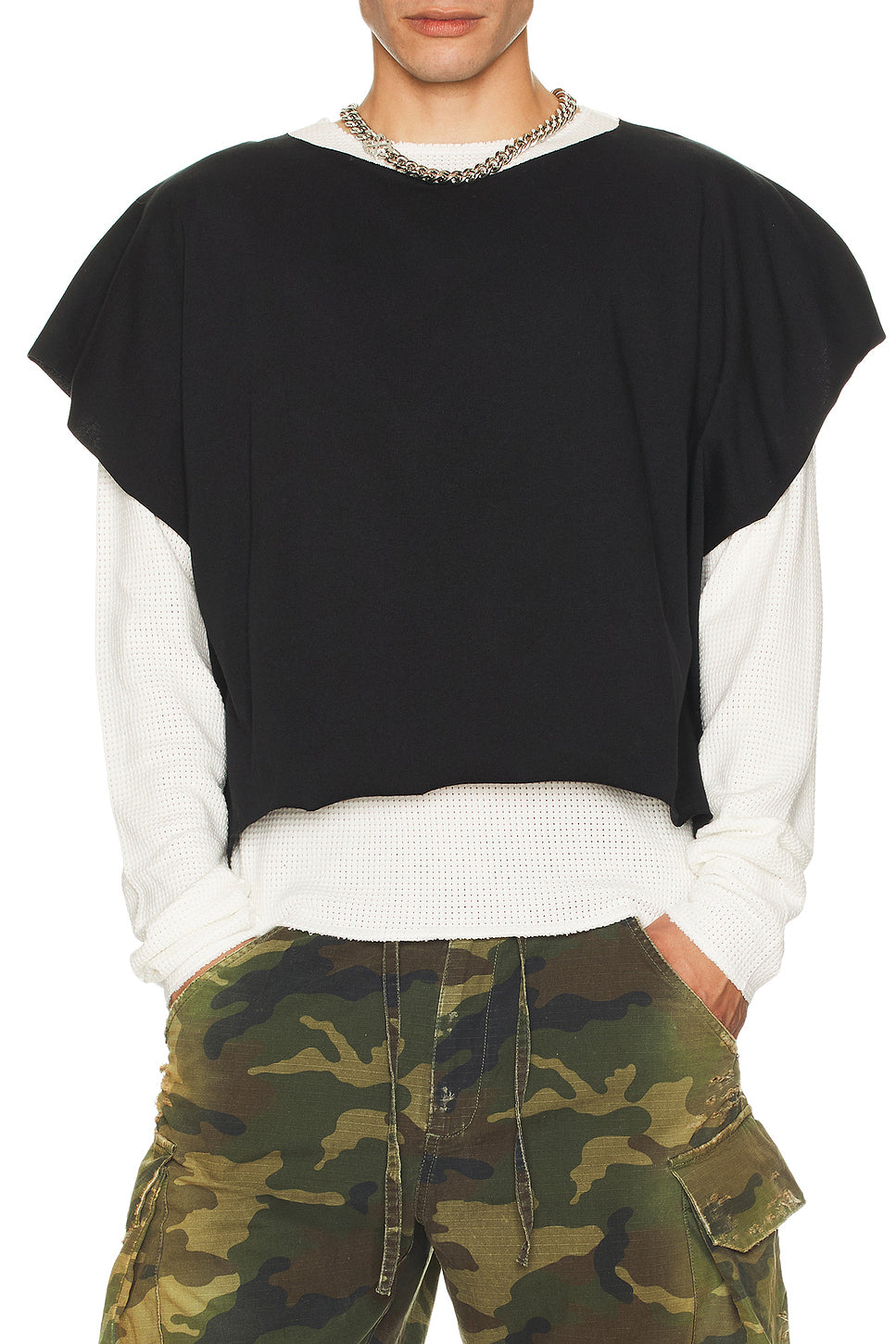 Double Layer Distressed Tee