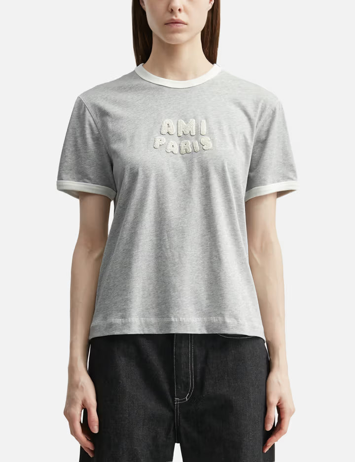 Cotton Ami Paris Knitted Patch T-Shirt
