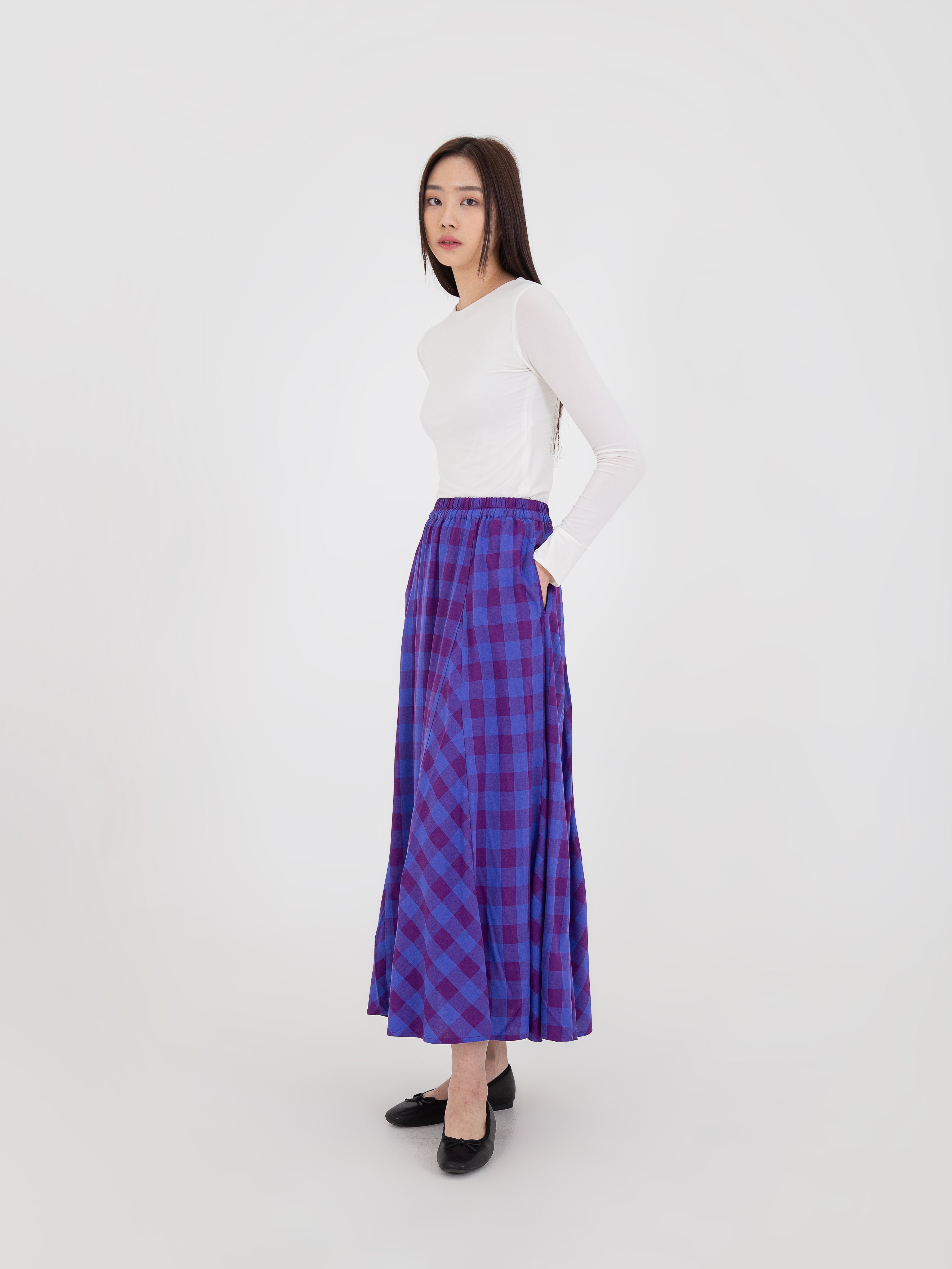 Hori Gathered Flare Skirt