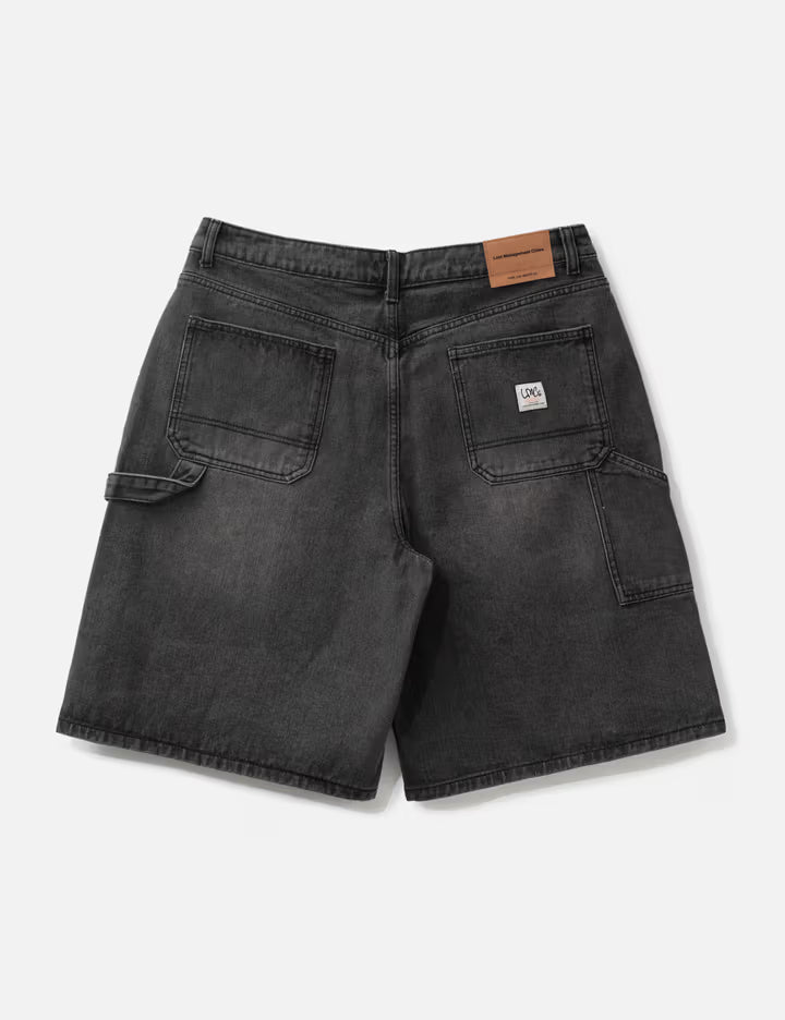 Brush Washed Denim Carpenter Shorts