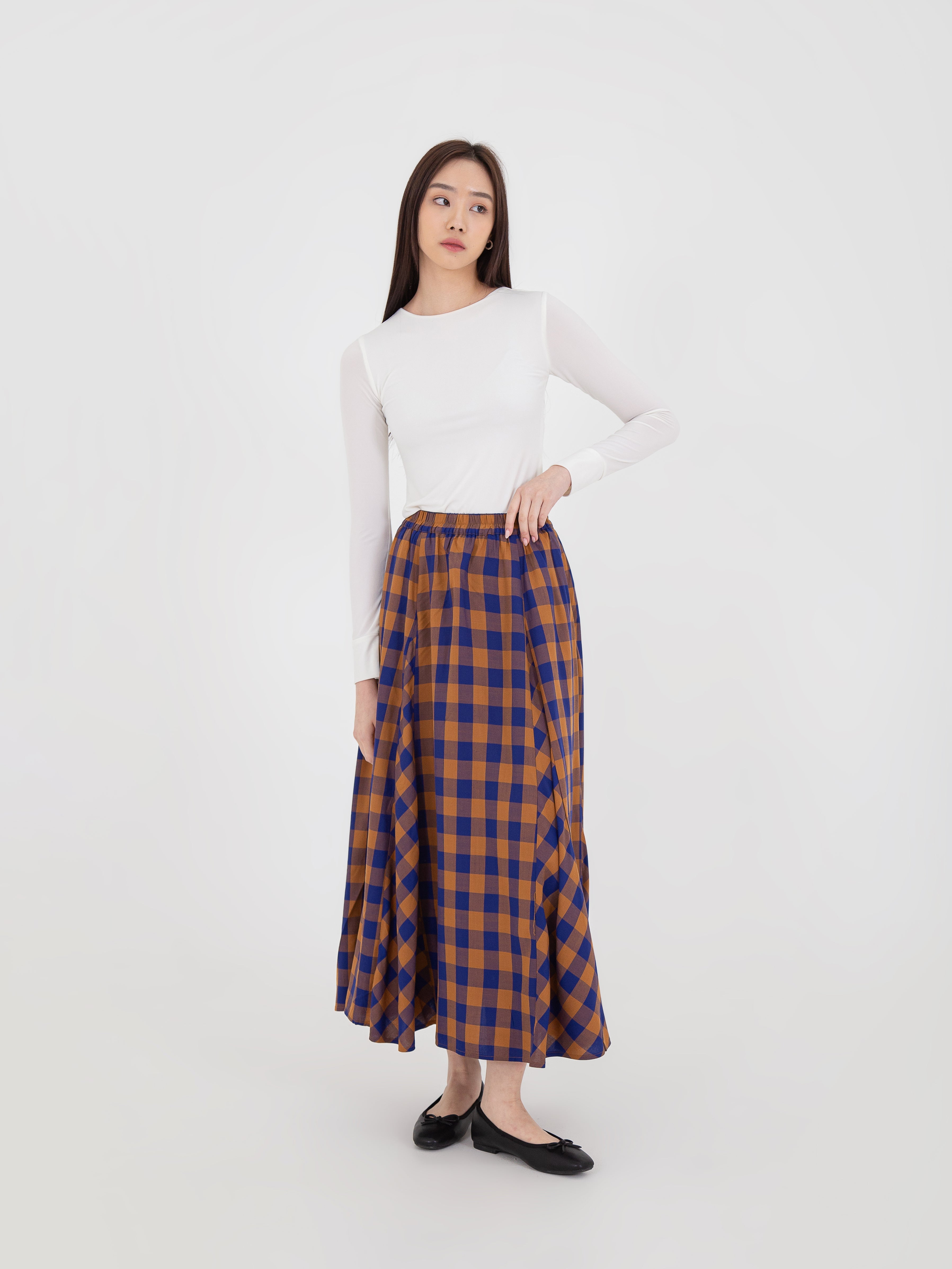 Hori Gathered Flare Skirt