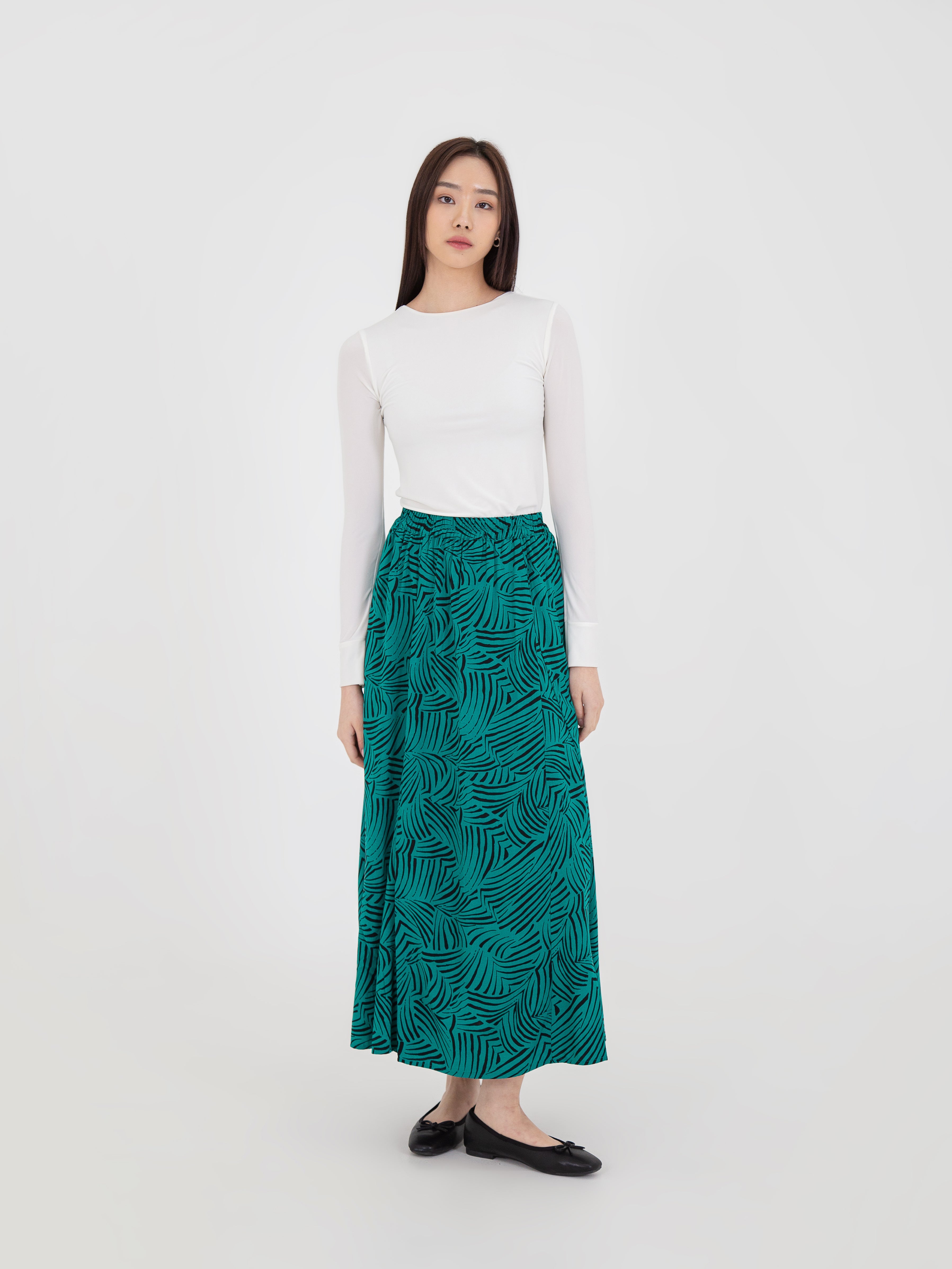 Hori Gathered Flare Skirt