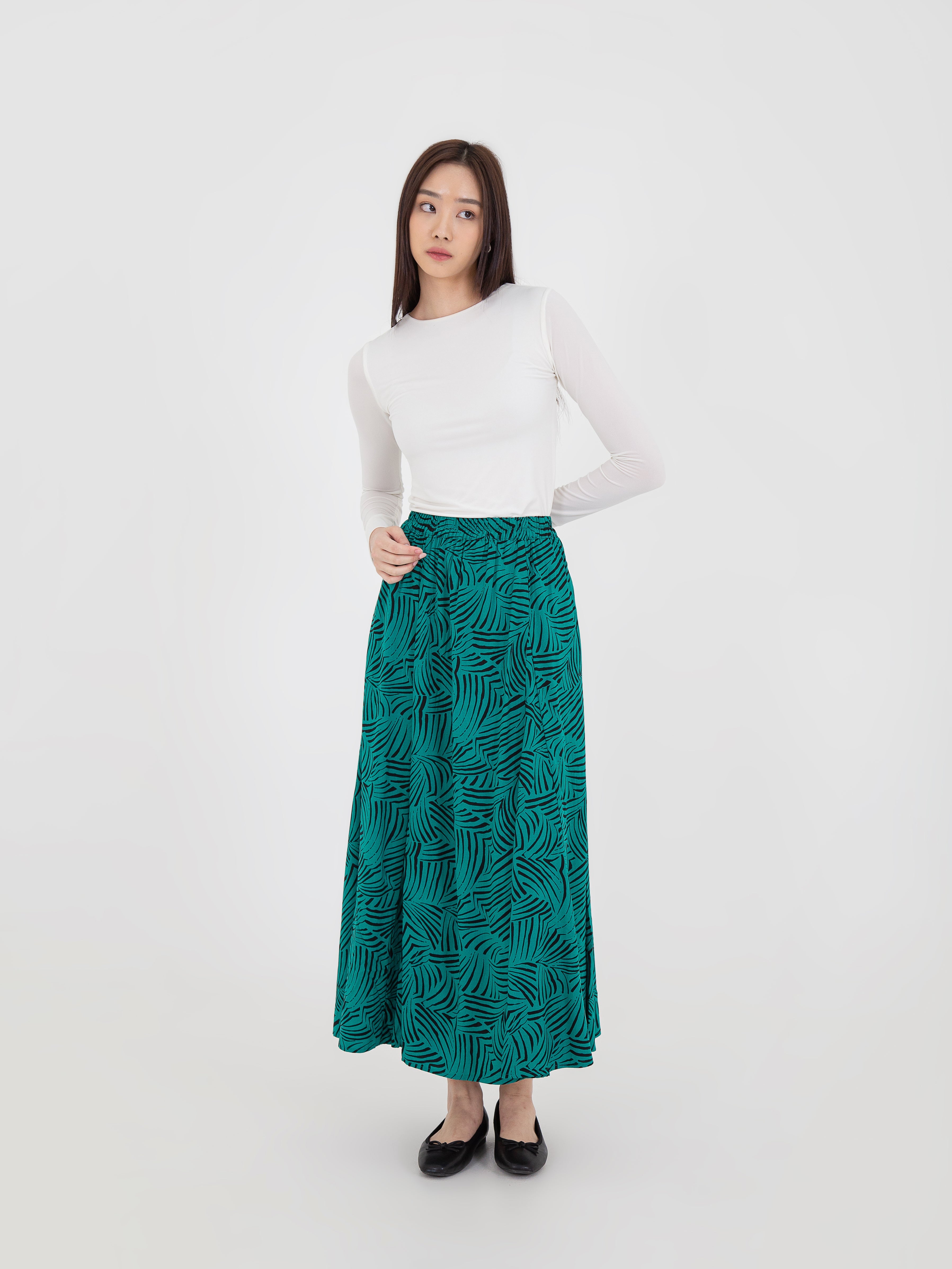 Hori Gathered Flare Skirt