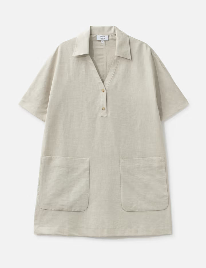 Linen Polo Mini Dress