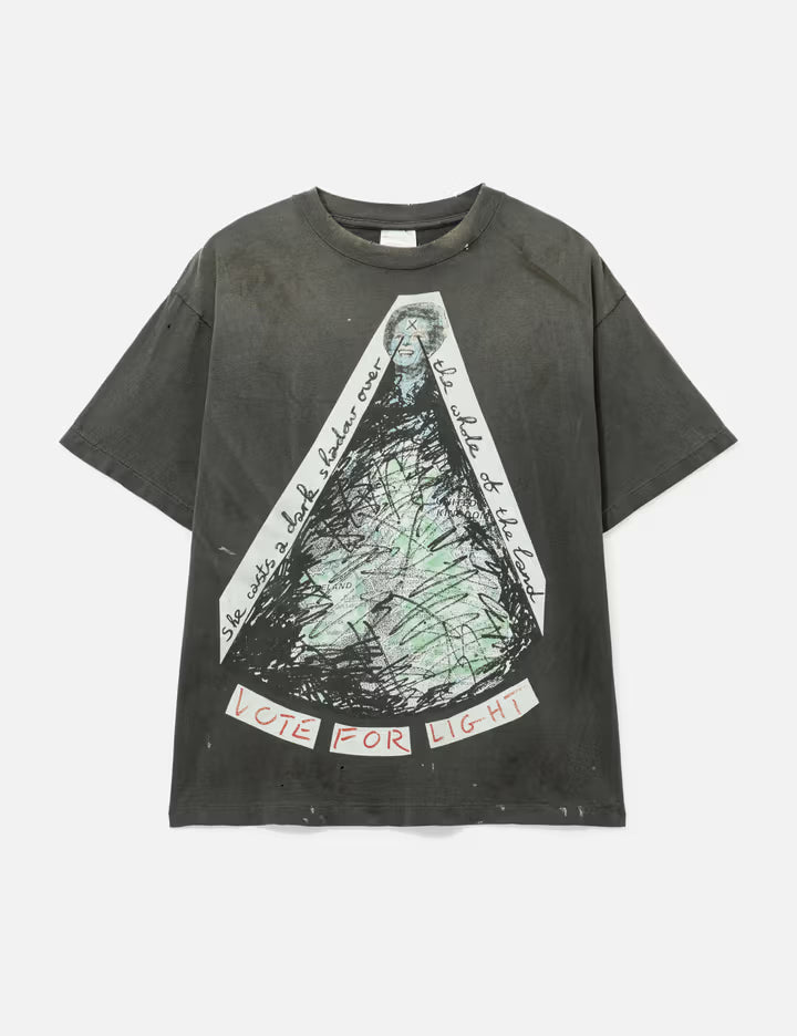 Saint Michael × Jamie Reid Vote For Light Short Sleeves T-Shirt
