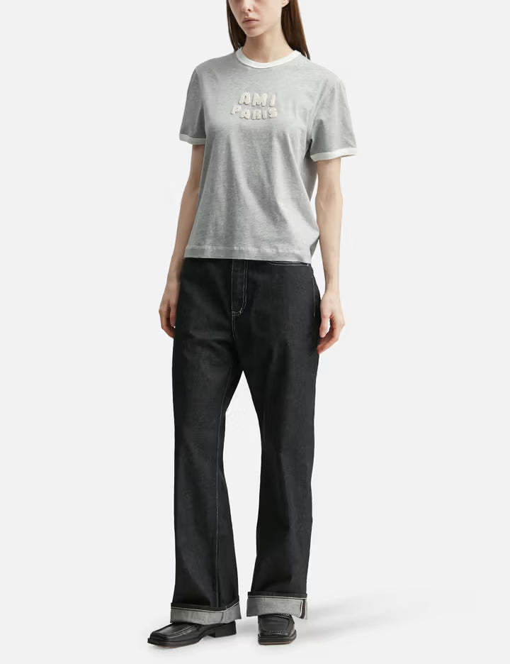 Cotton Ami Paris Knitted Patch T-Shirt